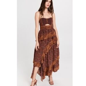 Ulla Johnson Dress Josana Brown Agate Maxi Gown Size 6